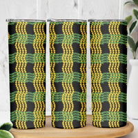 Aloha Hawaii Ilima Maile Lei Skinny Tumbler Palaka Inspired Hawaiian-plaid Black LT14 - Polynesian Pride