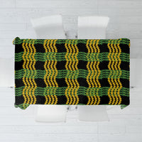 Aloha Hawaii Ilima Maile Lei Tablecloth Palaka Inspired Hawaiian-plaid Black