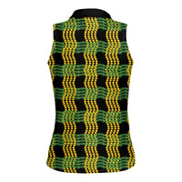Aloha Hawaii Ilima Maile Lei Women Sleeveless Polo Shirt Palaka Inspired Hawaiian-plaid Black LT14 - Polynesian Pride