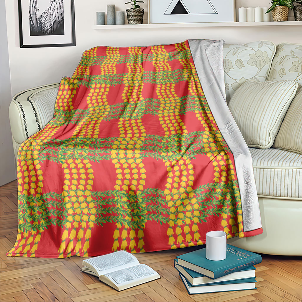Aloha Hawaii Ilima Maile Lei Blanket Palaka Inspired Hawaiian-plaid Red LT14 Red - Polynesian Pride