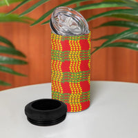 Aloha Hawaii Ilima Maile Lei 4 in 1 Can Cooler Tumbler Palaka Inspired Hawaiian-plaid Red LT14 - Polynesian Pride