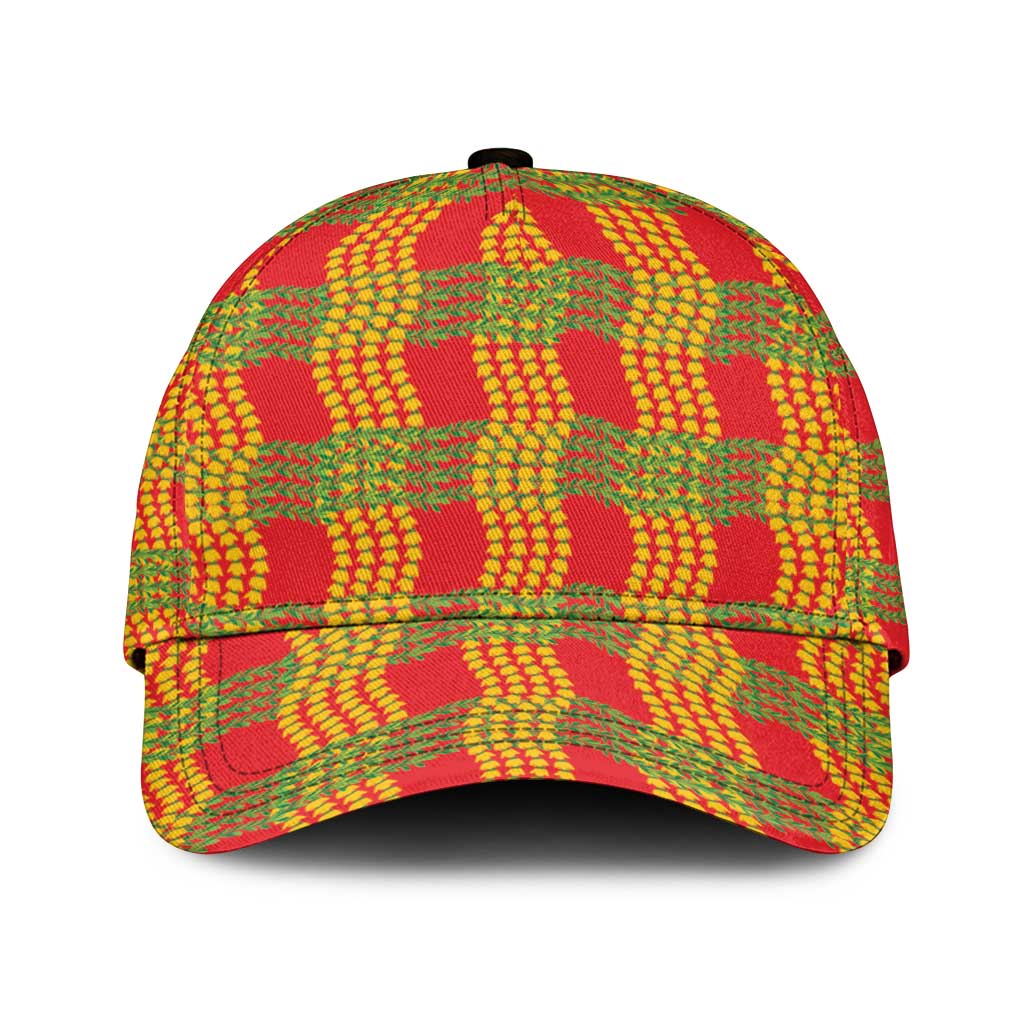 Aloha Hawaii Ilima Maile Lei Classic Cap Palaka Inspired Hawaiian-plaid Red LT14 Universal Fit Red - Polynesian Pride
