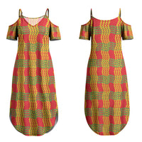 Aloha Hawaii Ilima Maile Lei Couples Matching Summer Maxi Dress and Hawaiian Shirt Palaka Inspired Hawaiian-plaid Red LT14 - Polynesian Pride