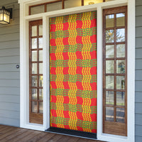 Aloha Hawaii Ilima Maile Lei Door Cover Palaka Inspired Hawaiian-plaid Red