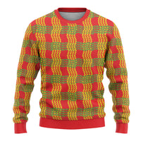 Aloha Hawaii Ilima Maile Lei Ugly Christmas Sweater Palaka Inspired Hawaiian-plaid Red LT14 - Polynesian Pride