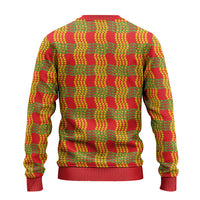 Aloha Hawaii Ilima Maile Lei Ugly Christmas Sweater Palaka Inspired Hawaiian-plaid Red LT14 - Polynesian Pride