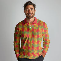 Aloha Hawaii Ilima Maile Lei Long Sleeve Polo Shirt Palaka Inspired Hawaiian-plaid Red LT14 - Polynesian Pride