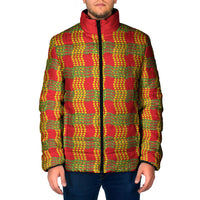 Aloha Hawaii Ilima Maile Lei Padded Jacket Palaka Inspired Hawaiian-plaid Red LT14 Men Red - Polynesian Pride