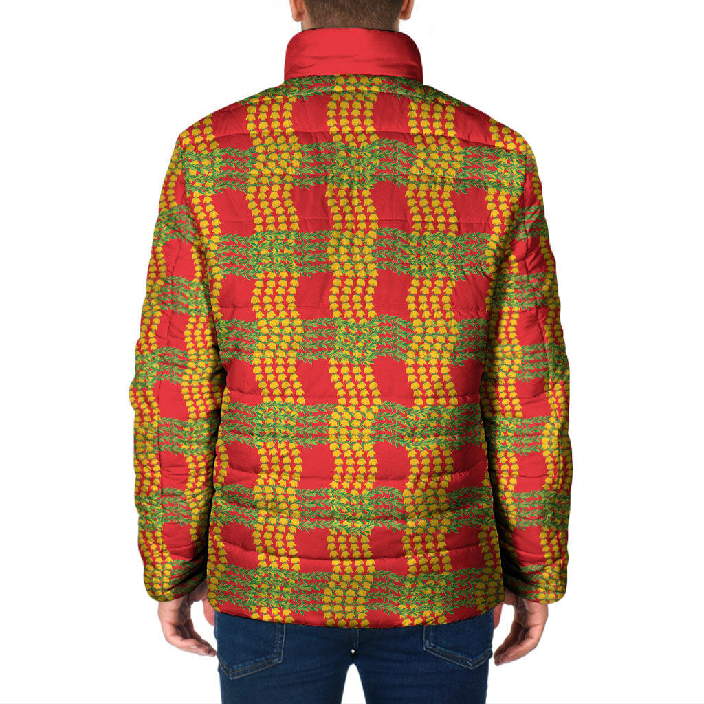 Aloha Hawaii Ilima Maile Lei Padded Jacket Palaka Inspired Hawaiian-plaid Red LT14 - Polynesian Pride