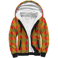Aloha Hawaii Ilima Maile Lei Sherpa Hoodie Palaka Inspired Hawaiian-plaid Red LT14 Unisex Red - Polynesian Pride