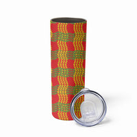 Aloha Hawaii Ilima Maile Lei Skinny Tumbler Palaka Inspired Hawaiian-plaid Red LT14 - Polynesian Pride
