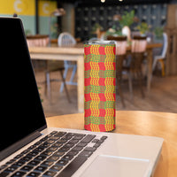Aloha Hawaii Ilima Maile Lei Skinny Tumbler Palaka Inspired Hawaiian-plaid Red LT14 - Polynesian Pride