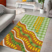 Hawaii Leis Palaka Motifs Area Rug Pikake Pakalana Maile Ilima Kakau Style LT14 - Polynesian Pride
