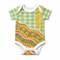 Hawaii Leis Palaka Motifs Baby Onesie Pikake Pakalana Maile Ilima Kakau Style LT14 Multicolor - Polynesian Pride