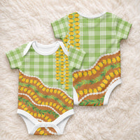 Hawaii Leis Palaka Motifs Baby Onesie Pikake Pakalana Maile Ilima Kakau Style LT14 - Polynesian Pride