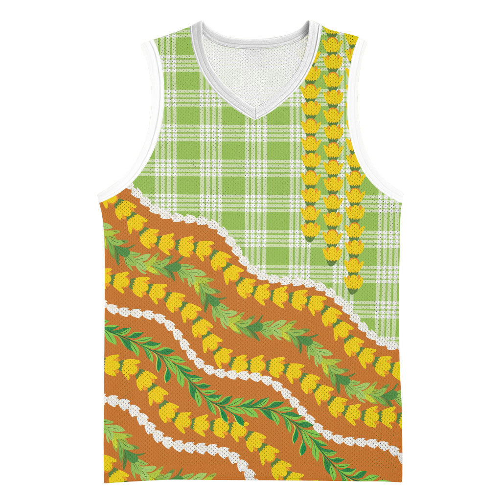 Hawaii Leis Palaka Motifs Basketball Jersey Pikake Pakalana Maile Ilima Kakau Style LT14 Unisex Multicolor - Polynesian Pride
