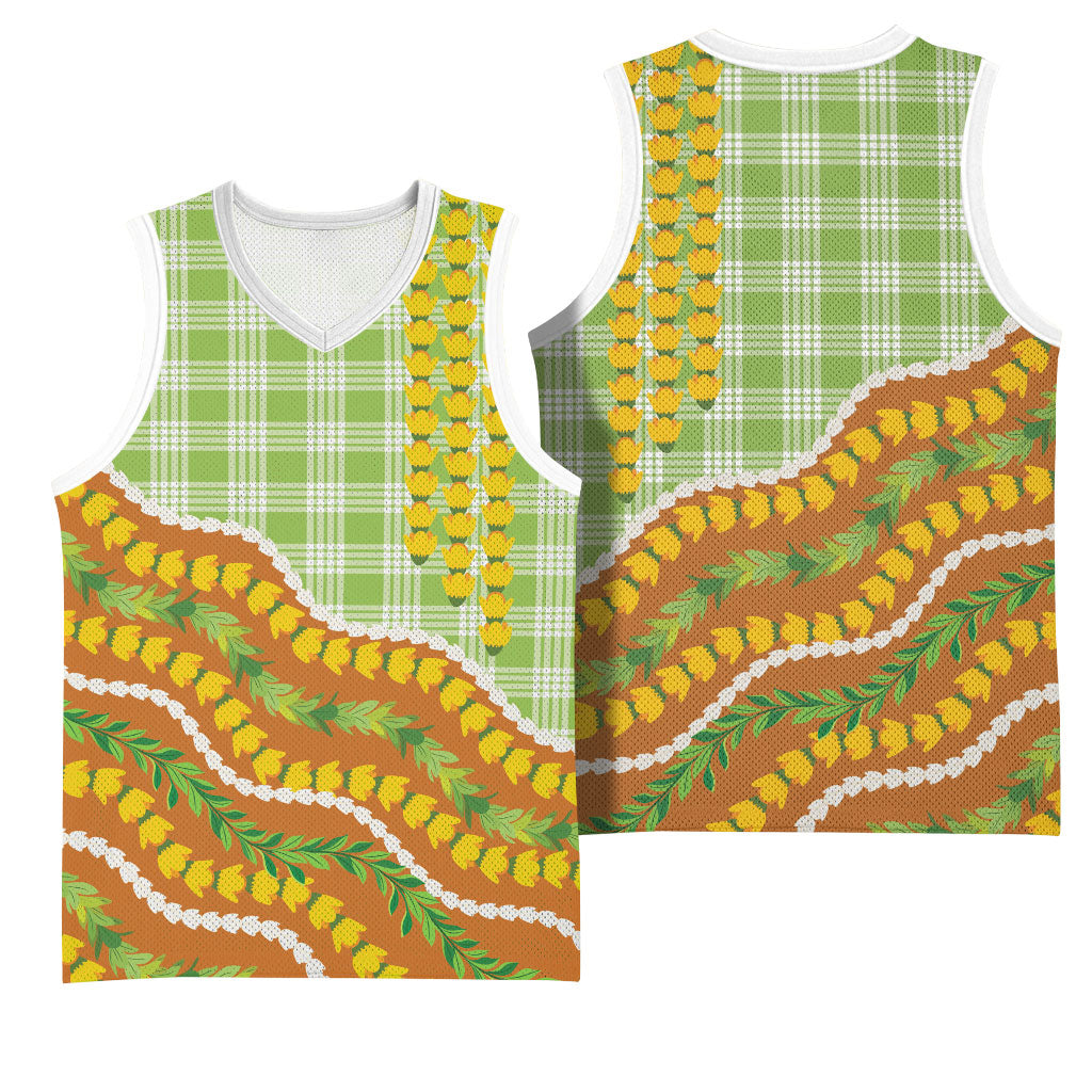 Hawaii Leis Palaka Motifs Basketball Jersey Pikake Pakalana Maile Ilima Kakau Style LT14 - Polynesian Pride
