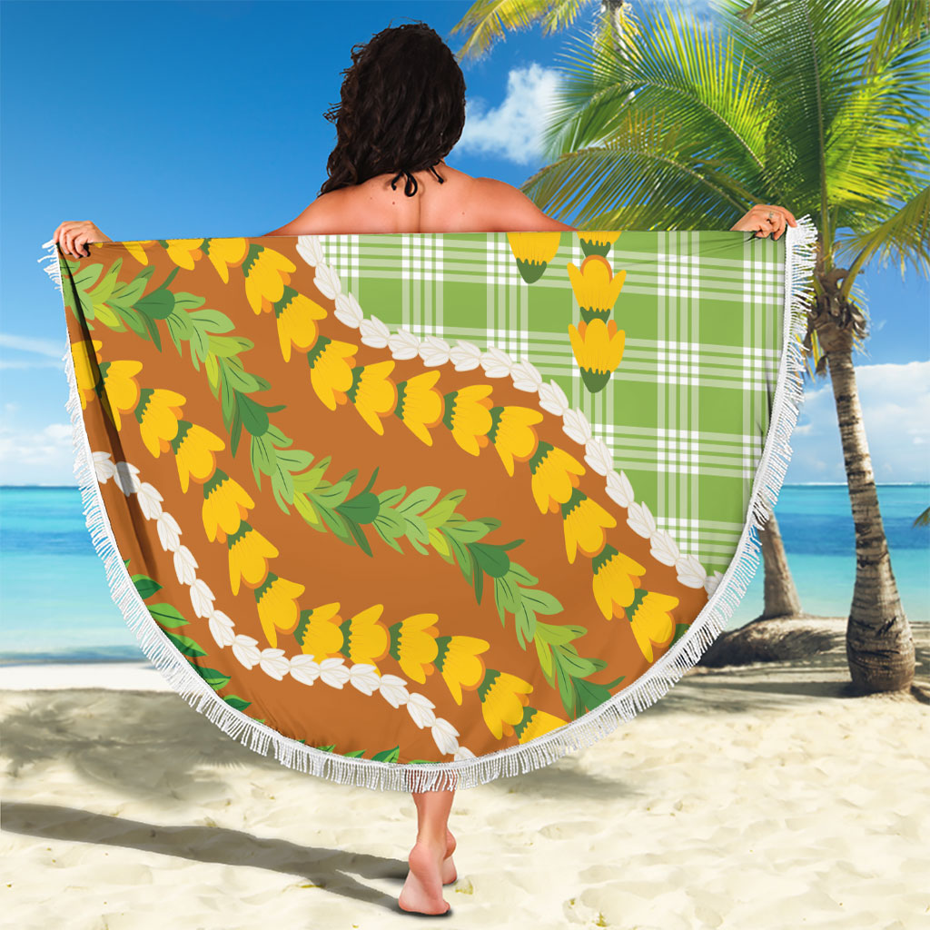Hawaii Leis Palaka Motifs Beach Blanket Pikake Pakalana Maile Ilima Kakau Style LT14 - Polynesian Pride