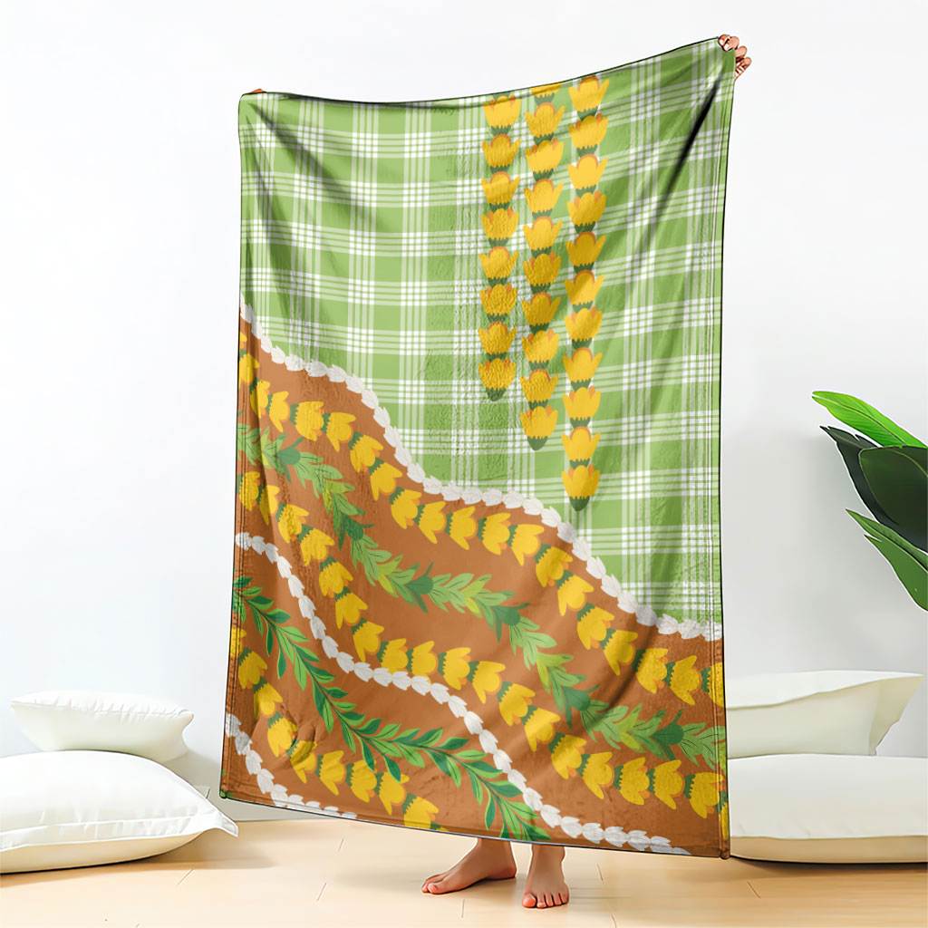 Hawaii Leis Palaka Motifs Blanket Pikake Pakalana Maile Ilima Kakau Style