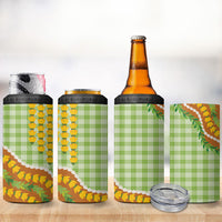 Hawaii Leis Palaka Motifs 4 in 1 Can Cooler Tumbler Pikake Pakalana Maile Ilima Kakau Style LT14 - Polynesian Pride