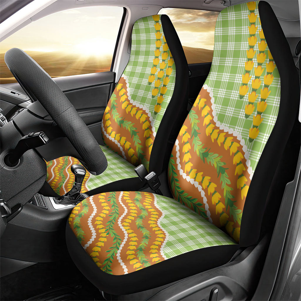 Hawaii Leis Palaka Motifs Car Seat Cover Pikake Pakalana Maile Ilima Kakau Style LT14 - Polynesian Pride