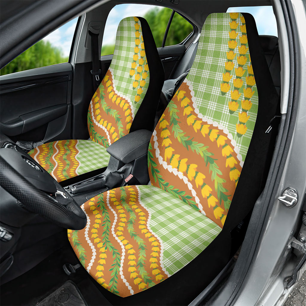 Hawaii Leis Palaka Motifs Car Seat Cover Pikake Pakalana Maile Ilima Kakau Style LT14 - Polynesian Pride