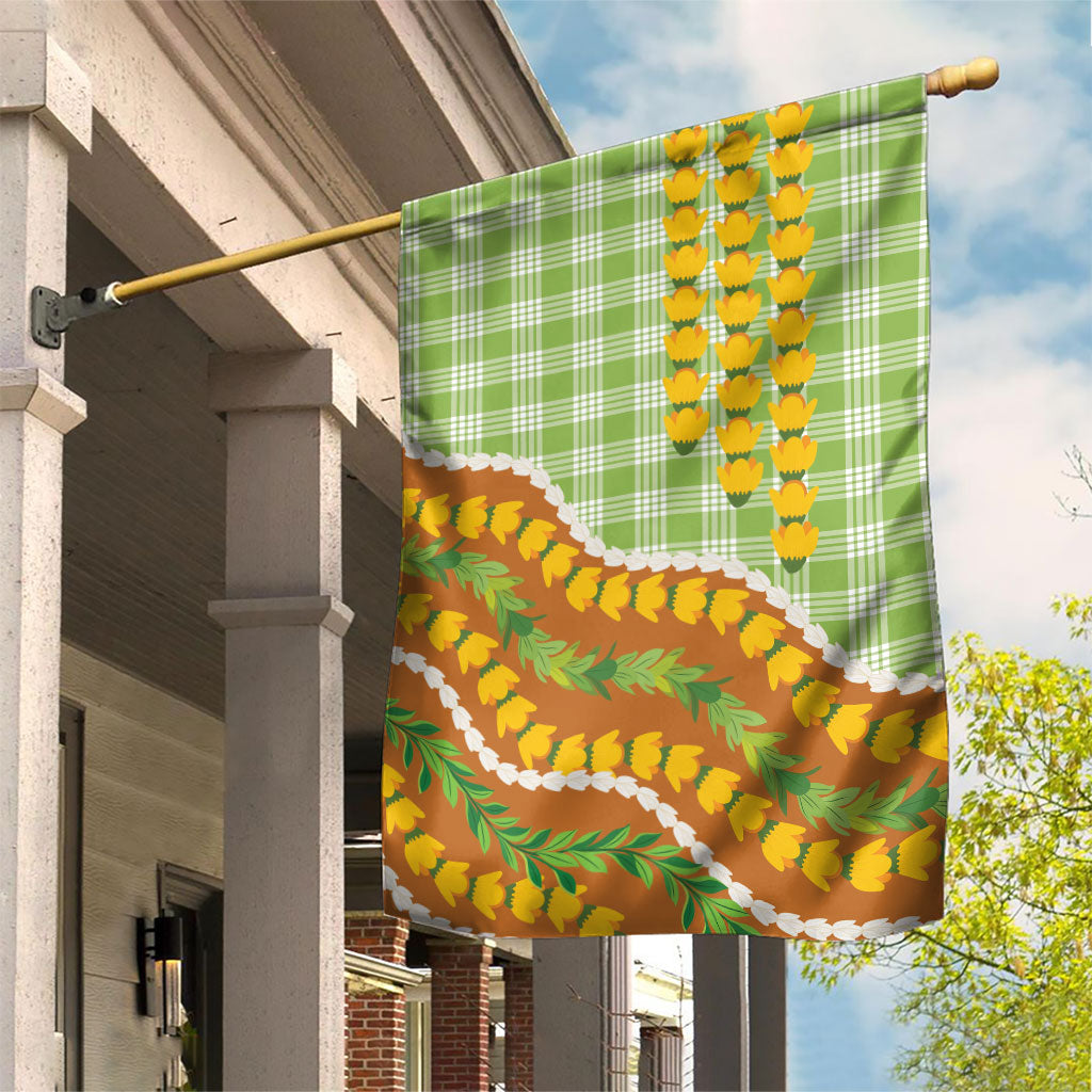 Hawaii Leis Palaka Motifs Garden Flag Pikake Pakalana Maile Ilima Kakau Style LT14 House Flag Multicolor - Polynesian Pride