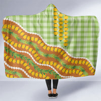Hawaii Leis Palaka Motifs Hooded Blanket Pikake Pakalana Maile Ilima Kakau Style LT14 One Size Multicolor - Polynesian Pride