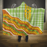 Hawaii Leis Palaka Motifs Hooded Blanket Pikake Pakalana Maile Ilima Kakau Style LT14 - Polynesian Pride