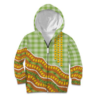 Hawaii Leis Palaka Motifs Kid Hoodie Pikake Pakalana Maile Ilima Kakau Style LT14 Zip Hoodie Multicolor - Polynesian Pride