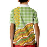Hawaii Leis Palaka Motifs Kid Polo Shirt Pikake Pakalana Maile Ilima Kakau Style LT14 - Polynesian Pride