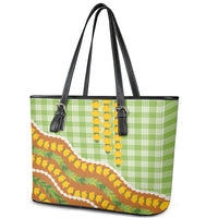 Hawaii Leis Palaka Motifs Leather Tote Bag Pikake Pakalana Maile Ilima Kakau Style LT14 - Polynesian Pride