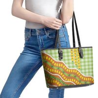 Hawaii Leis Palaka Motifs Leather Tote Bag Pikake Pakalana Maile Ilima Kakau Style LT14 - Polynesian Pride