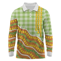 Hawaii Leis Palaka Motifs Long Sleeve Polo Shirt Pikake Pakalana Maile Ilima Kakau Style LT14 Multicolor - Polynesian Pride