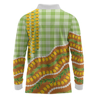 Hawaii Leis Palaka Motifs Long Sleeve Polo Shirt Pikake Pakalana Maile Ilima Kakau Style LT14 - Polynesian Pride