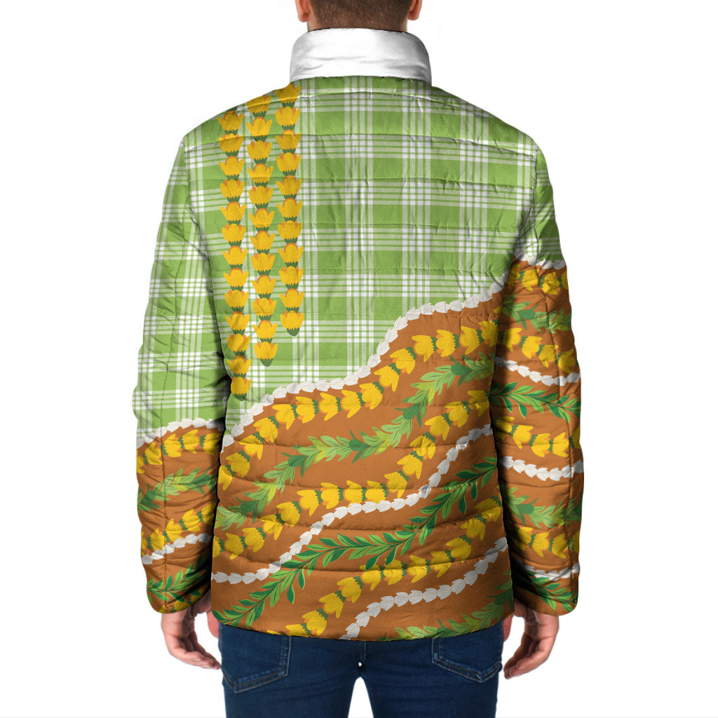 Hawaii Leis Palaka Motifs Padded Jacket Pikake Pakalana Maile Ilima Kakau Style LT14 - Polynesian Pride