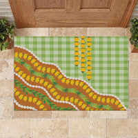 Hawaii Leis Palaka Motifs Rubber Doormat Pikake Pakalana Maile Ilima Kakau Style LT14 Multicolor - Polynesian Pride