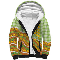 Hawaii Leis Palaka Motifs Sherpa Hoodie Pikake Pakalana Maile Ilima Kakau Style LT14 Unisex Multicolor - Polynesian Pride