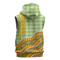 Hawaii Leis Palaka Motifs Sleeveless Hoodie Pikake Pakalana Maile Ilima Kakau Style LT14 - Polynesian Pride