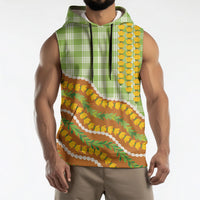 Hawaii Leis Palaka Motifs Sleeveless Hoodie Pikake Pakalana Maile Ilima Kakau Style LT14 - Polynesian Pride
