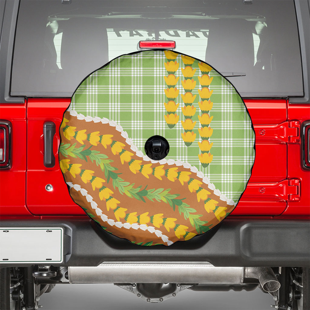 Hawaii Leis Palaka Motifs Spare Tire Cover Pikake Pakalana Maile Ilima Kakau Style LT14 - Polynesian Pride
