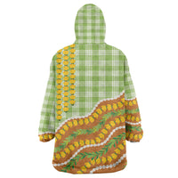 Hawaii Leis Palaka Motifs Wearable Blanket Hoodie Pikake Pakalana Maile Ilima Kakau Style LT14 - Polynesian Pride