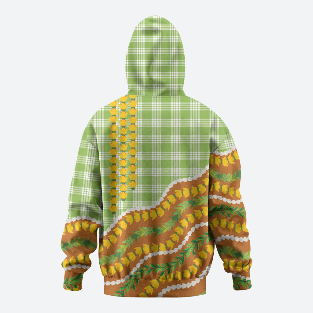 Hawaii Leis Palaka Motifs Zip Hoodie Pikake Pakalana Maile Ilima Kakau Style LT14 - Polynesian Pride