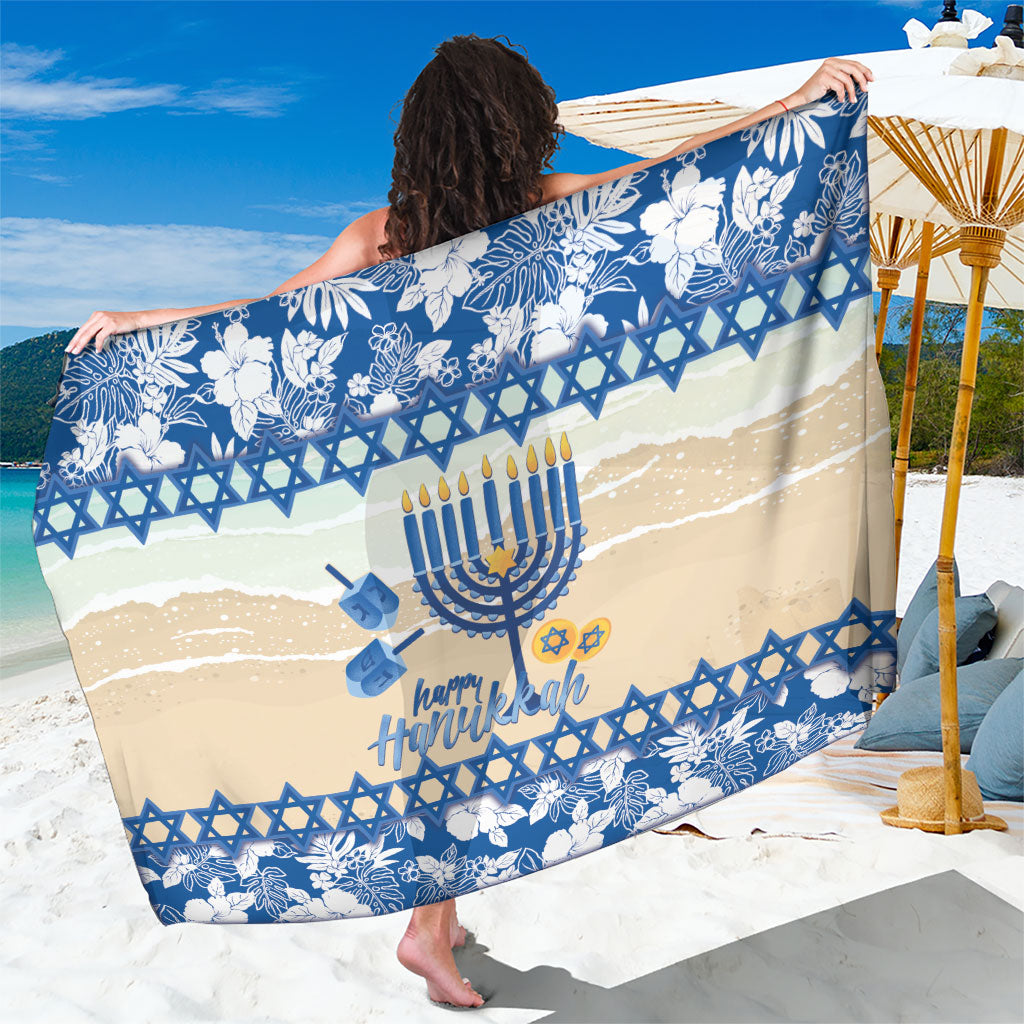 Chanukah Jewish Hawaii Sarong Festival of Lights Hanukkah Menorah Tropical Flowers