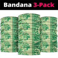 Lime Green Hibiscus Monstera Seamless Kakau Hawaii Neck Gaiter LT14 package One Size: 25*50cm Lime Green - Polynesian Pride