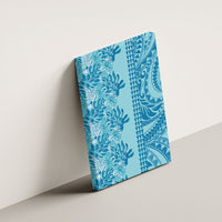 Cyan Hibiscus Monstera Seamless Kakau Hawaii Canvas Wall Art LT14 - Polynesian Pride