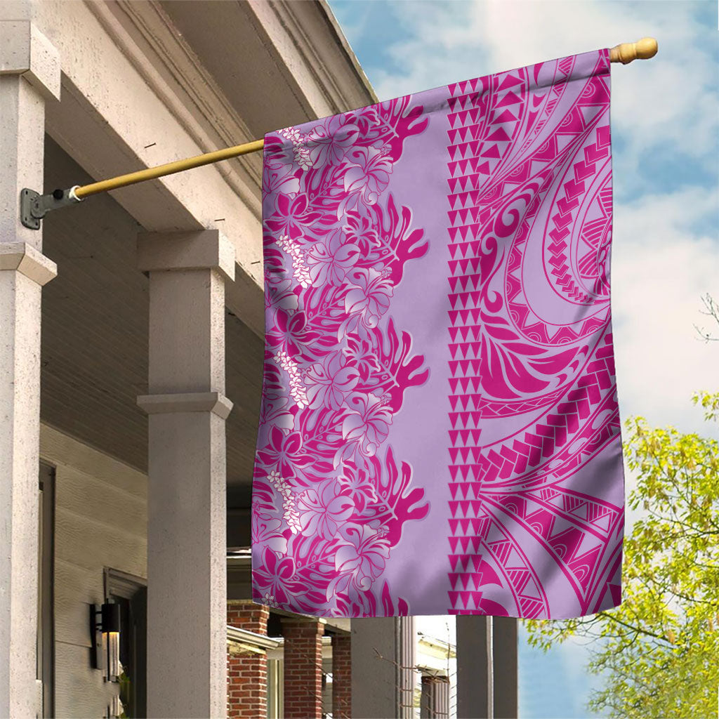 Purple Hibiscus Monstera Seamless Kakau Hawaii Garden Flag