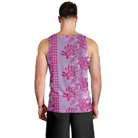 Purple Hibiscus Monstera Seamless Kakau Hawaii Men Tank Top LT14 - Polynesian Pride