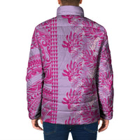 Purple Hibiscus Monstera Seamless Kakau Hawaii Padded Jacket LT14 - Polynesian Pride
