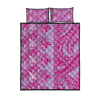 Purple Hibiscus Monstera Seamless Kakau Hawaii Quilt Bed Set LT14 - Polynesian Pride